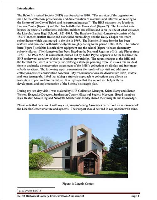 Collections Assessment 2017 | Beloit Historical Society