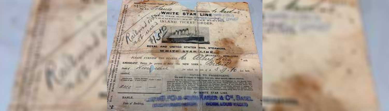 Albert Wirz Titanic Ticket
