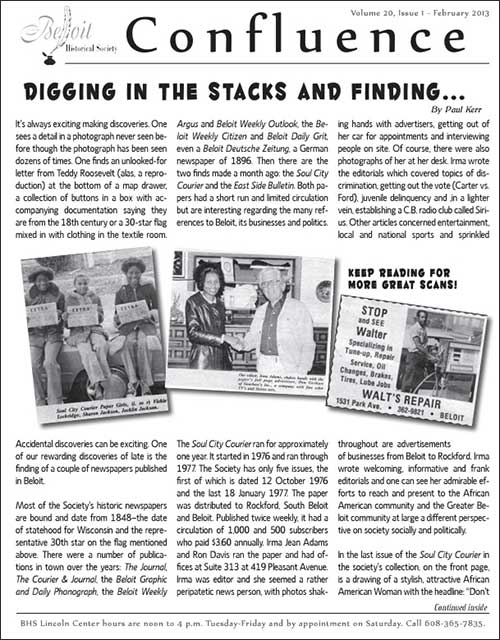 Vol. 20, Issue 1 Confluence (Feb 2013)
