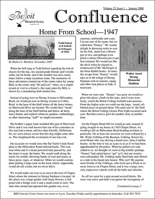 Vol. 15, Issue 1 Confluence (Jan 2008)