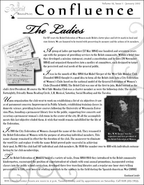 Vol. 19, Issue 1 Confluence (Jan 2012)